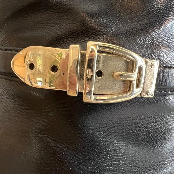 Gucci Black Leather Knee-High Boots with Gold Buckle – Size 7.5B - Picture 8 of 13